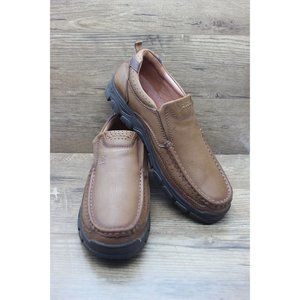 Camel Crown men's‎ khaki leather comfort walking loafers slip on shoes 13